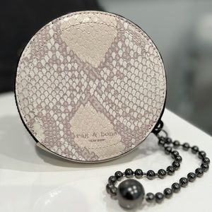 Rag and Bone circle snake print card case / coin purse